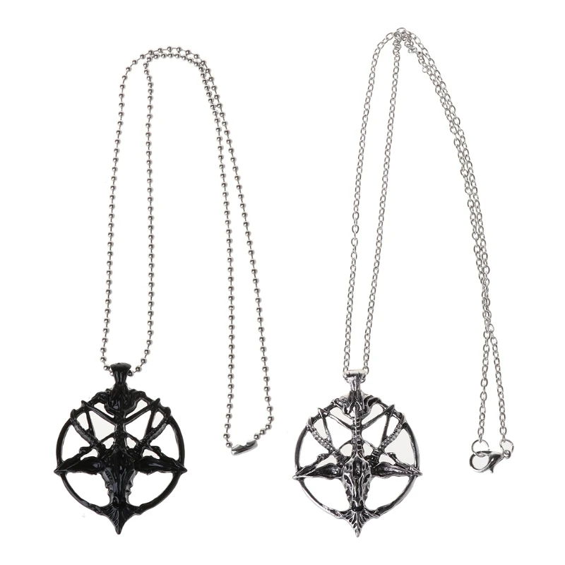 Pentagram Sabbatic Goat Head Pendant Necklaces Baphomet LaVeyan LaVey Satainism 
Pentagram Sabbatic Goat Head Pendant Necklaces Baphomet LaVeyan LaVey Satainism