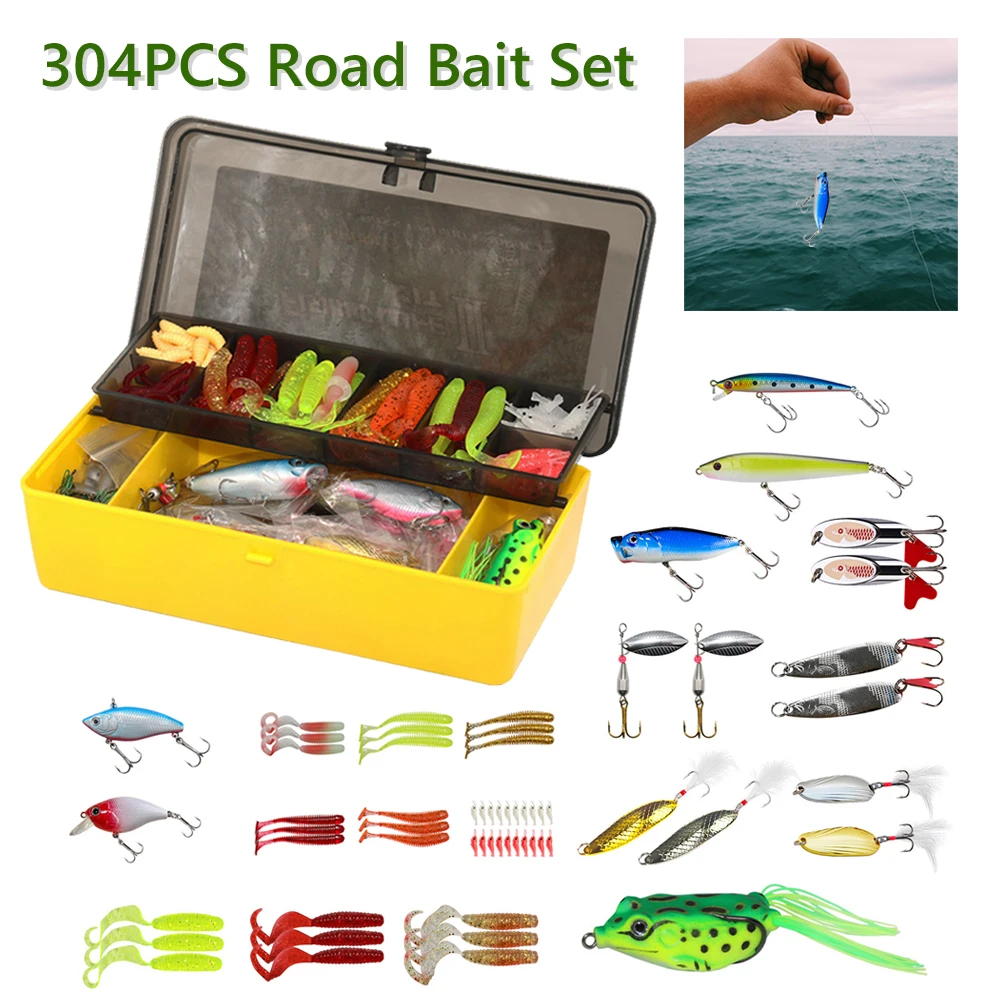 304Pcs Assorted Fishing Lure Kits Wobbler Crankbait Swimbait Minnow Sinker Weights Jig Head Fishing Hook Tackle Accessories
304Pcs Assorted Fishing Lure Kits Wobbler Crankbait Swimbait Minnow Sinker Weights Jig Head Fishing Hook Tackle Accessories