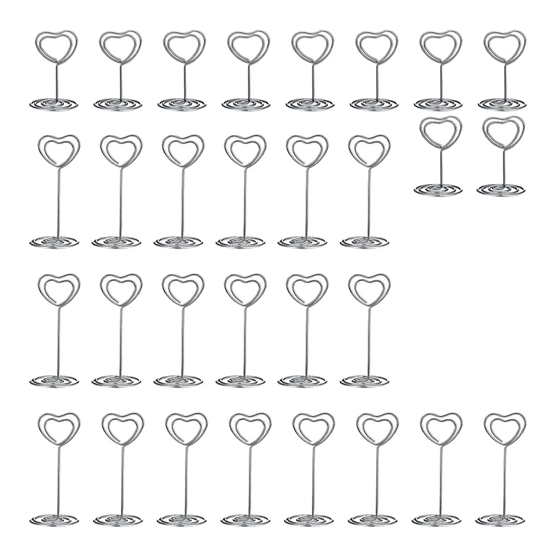 30 Pcs Card Holder Heart Shape Table Picture Stand Wire Tabletop Photo Holder Menu Clips For Wedding Party Number,Silver
30 Pcs Card Holder Heart Shape Table Picture Stand Wire Tabletop Photo Holder Menu Clips For Wedding Party Number,Silver