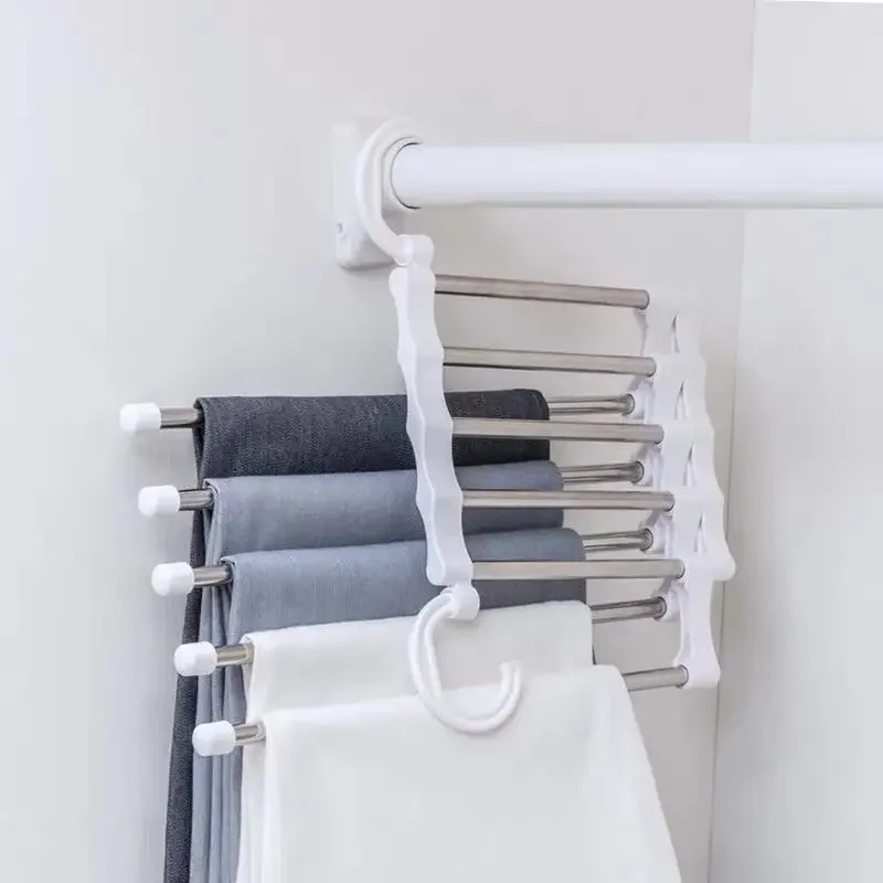 5 in 1 Magic Trouser Rack Hangers Stainless Steel Folding Pant Rack Tie Hanger Shelves Bedroom Closet Organizer Wardrobe Storage
5 in 1 Magic Trouser Rack Hangers Stainless Steel Folding Pant Rack Tie Hanger Shelves Bedroom Closet Organizer Wardrobe Storage