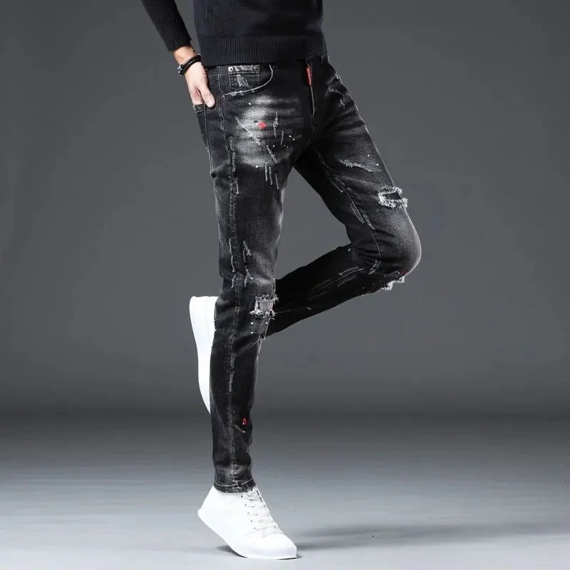 Men Ripped Skinny Jeans Biker Pencil Denim Pants Streets Hip Hop Jeans Men Fashion Casual Elastic Cotton Slim Denim Clothing
Men Ripped Skinny Jeans Biker Pencil Denim Pants Streets Hip Hop Jeans Men Fashion Casual Elastic Cotton Slim Denim Clothing