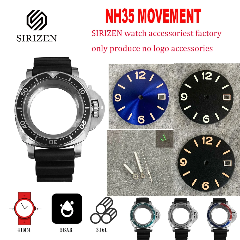 Classic Design Watch Accessories Case Dial Hands Strap Set FIT NH35 Movement Automatic Watches for Men Wristwatch Band Assemble
Classic Design Watch Accessories Case Dial Hands Strap Set FIT NH35 Movement Automatic Watches for Men Wristwatch Band Assemble