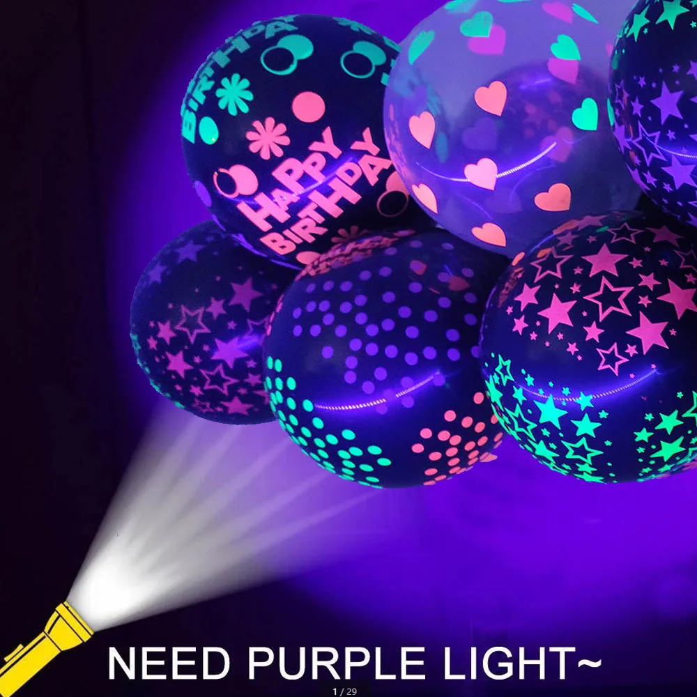 50pcs Neon Glow Balloons Glow in the Dark Supplies UV Reactive Fluorescent Latex Balloons for 80s 90s Birthday Party Decor
50pcs Neon Glow Balloons Glow in the Dark Supplies UV Reactive Fluorescent Latex Balloons for 80s 90s Birthday Party Decor
