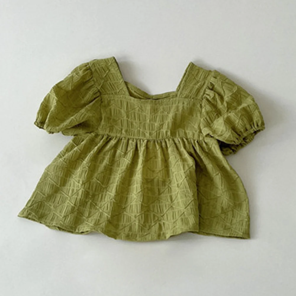 Baby Girl Summer Blouses Green Solid Color Ruffles Kids Shirts Toddler Boutique Clothes
Baby Girl Summer Blouses Green Solid Color Ruffles Kids Shirts Toddler Boutique Clothes