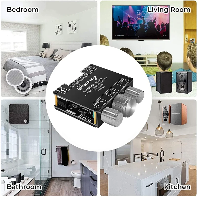 YS-E100L 2,1-канальная Плата усилителя Bluetooth 50 Вт x2 (левый правый канал) + 100 Вт (сабвуфер) модуль усилителя звука
YS-E100L 2,1-канальная Плата усилителя Bluetooth 50 Вт x2 (левый правый канал) + 100 Вт (сабвуфер) модуль усилителя звука