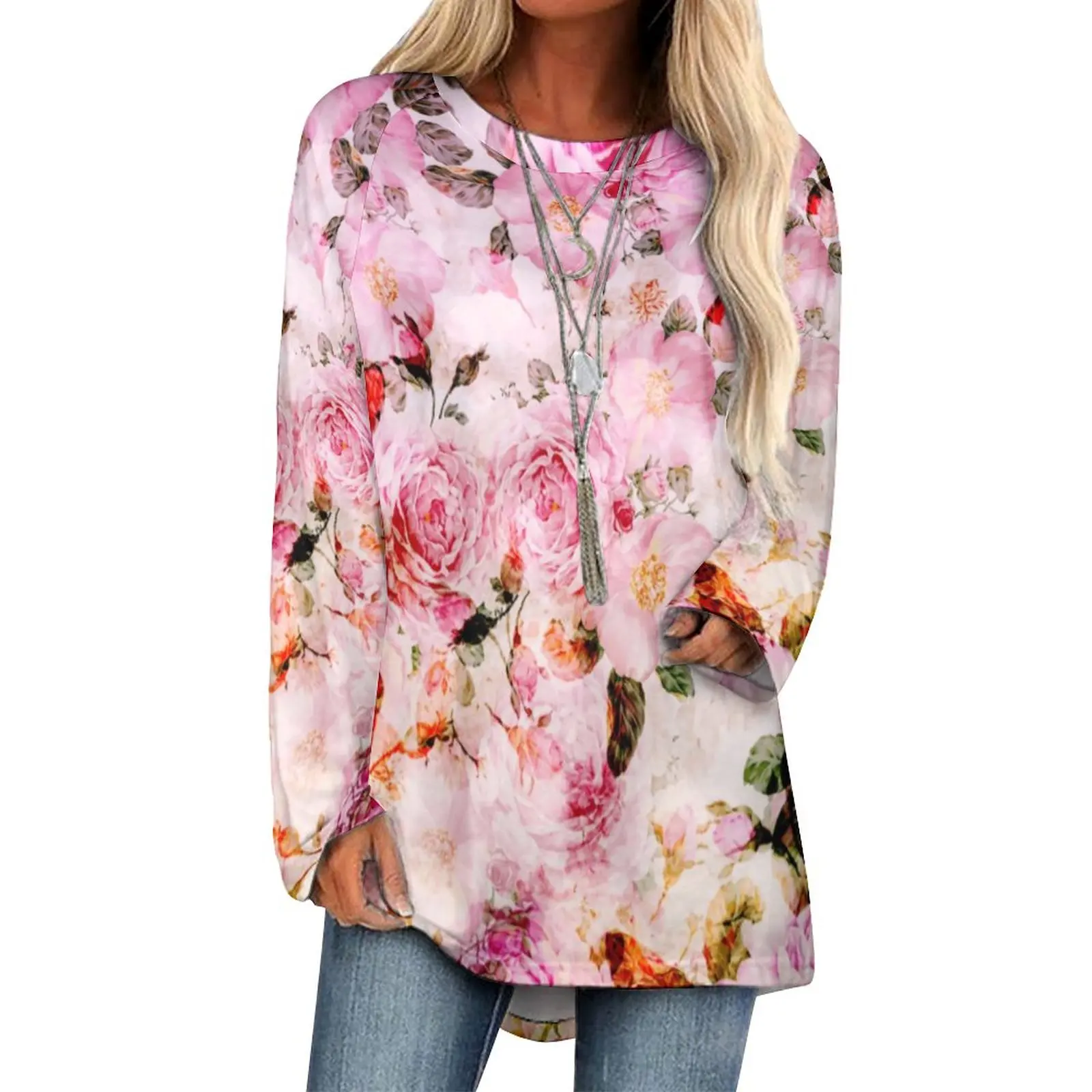 Watercolor Roses T-Shirts Pink Floral Print Street Style Long Sleeve T-Shirt Trendy Tee Shirt Female Tops Big Size 4XL 5XL
Watercolor Roses T-Shirts Pink Floral Print Street Style Long Sleeve T-Shirt Trendy Tee Shirt Female Tops Big Size 4XL 5XL