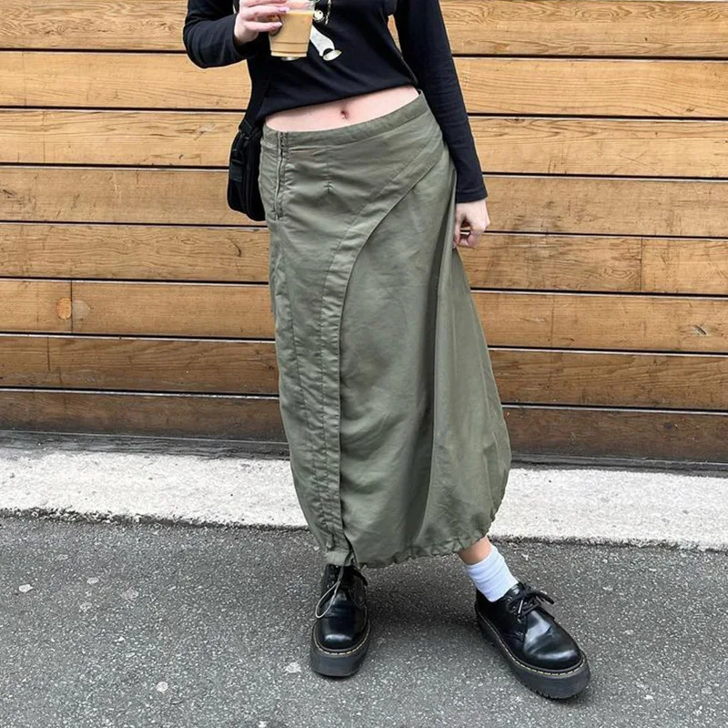 Green Patched Midi Skirts Vintage y2k Baggy Straight Cargo Skirts Women Streetwear Prepply Korean Summer Skirts Grunge
Green Patched Midi Skirts Vintage y2k Baggy Straight Cargo Skirts Women Streetwear Prepply Korean Summer Skirts Grunge