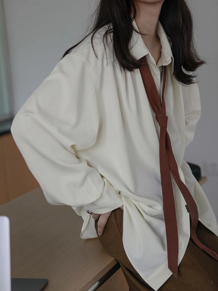 Zoki Korean Elegant Tie Office Lady Shirt Fashion Oversize Long Sleeve Women Blouse Harajuku Turn Down Collar Casual Tops New
Zoki Korean Elegant Tie Office Lady Shirt Fashion Oversize Long Sleeve Women Blouse Harajuku Turn Down Collar Casual Tops New