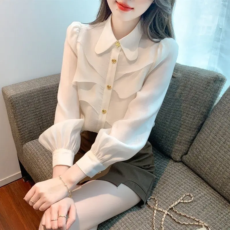 Women 2023 Early Spring Fashion White Chiffon Shirts Female New Long Sleeve Buttons Shirts Ladies Loose Casual Blouses R107
Women 2023 Early Spring Fashion White Chiffon Shirts Female New Long Sleeve Buttons Shirts Ladies Loose Casual Blouses R107