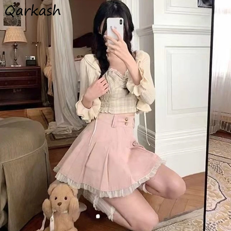 Pink Mini Skirts Women Folds Sweet Design Simple All-match Japanese Style Students Y2k Leisure Stylish Summer Cozy Lovely Faldas
Pink Mini Skirts Women Folds Sweet Design Simple All-match Japanese Style Students Y2k Leisure Stylish Summer Cozy Lovely Faldas