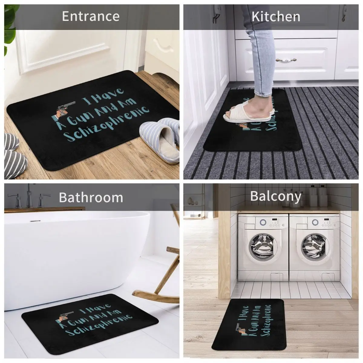 Bath Mat I Have A Gun And Am Schizophrenic Decor 3D Rug Carpet Doormat Anti-slip Entrance Living Room Home Kitchen Bedroom Dust 
Bath Mat I Have A Gun And Am Schizophrenic Decor 3D Rug Carpet Doormat Anti-slip Entrance Living Room Home Kitchen Bedroom Dust