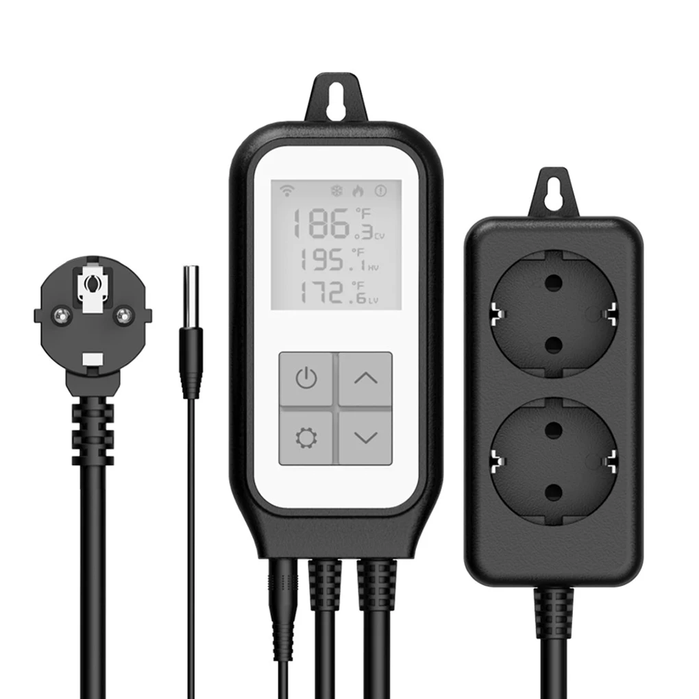 Smart 2 4Ghz WiFi Hygrometer Socket Greenhouse Thermostat Chamber Digital Temperature Controller Power Outlet 1200W EU
Smart 2 4Ghz WiFi Hygrometer Socket Greenhouse Thermostat Chamber Digital Temperature Controller Power Outlet 1200W EU
