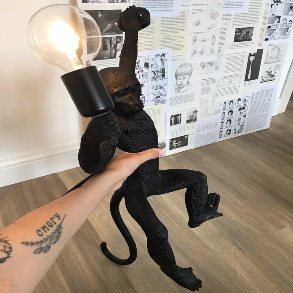 LED Monkey Pendant Light Resin Simian Black White Wall Lamp for Living Room Parlor Room Corridor Light Chandelier E27 Home Decor
LED Monkey Pendant Light Resin Simian Black White Wall Lamp for Living Room Parlor Room Corridor Light Chandelier E27 Home Decor