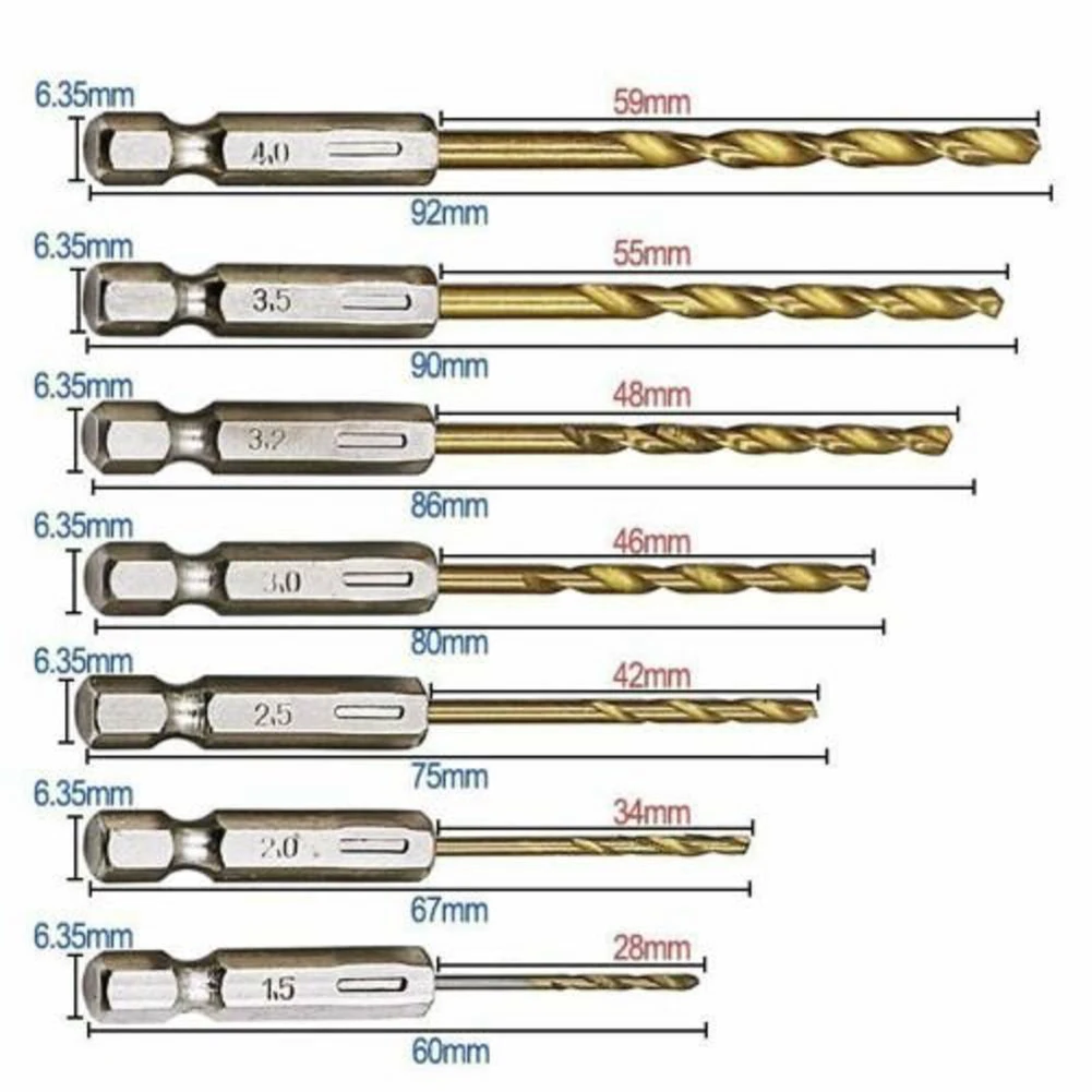 16pcs HSS HSS Titanium Coated Drill Bit Set 1/4 Hex Shank 1.5-6.5mm Wood Plastic Drilling Cordless Screwdriver Twis Bit Tool
16pcs HSS HSS Titanium Coated Drill Bit Set 1/4 Hex Shank 1.5-6.5mm Wood Plastic Drilling Cordless Screwdriver Twis Bit Tool