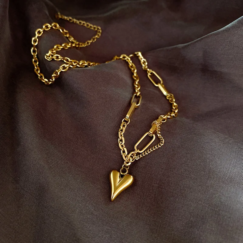 Heart Stainless Steel Choker Necklaces for Women Simple Gold Clavicle Chain Sweater Chains Light Luxury Aesthetic Jewelry colar
Heart Stainless Steel Choker Necklaces for Women Simple Gold Clavicle Chain Sweater Chains Light Luxury Aesthetic Jewelry colar