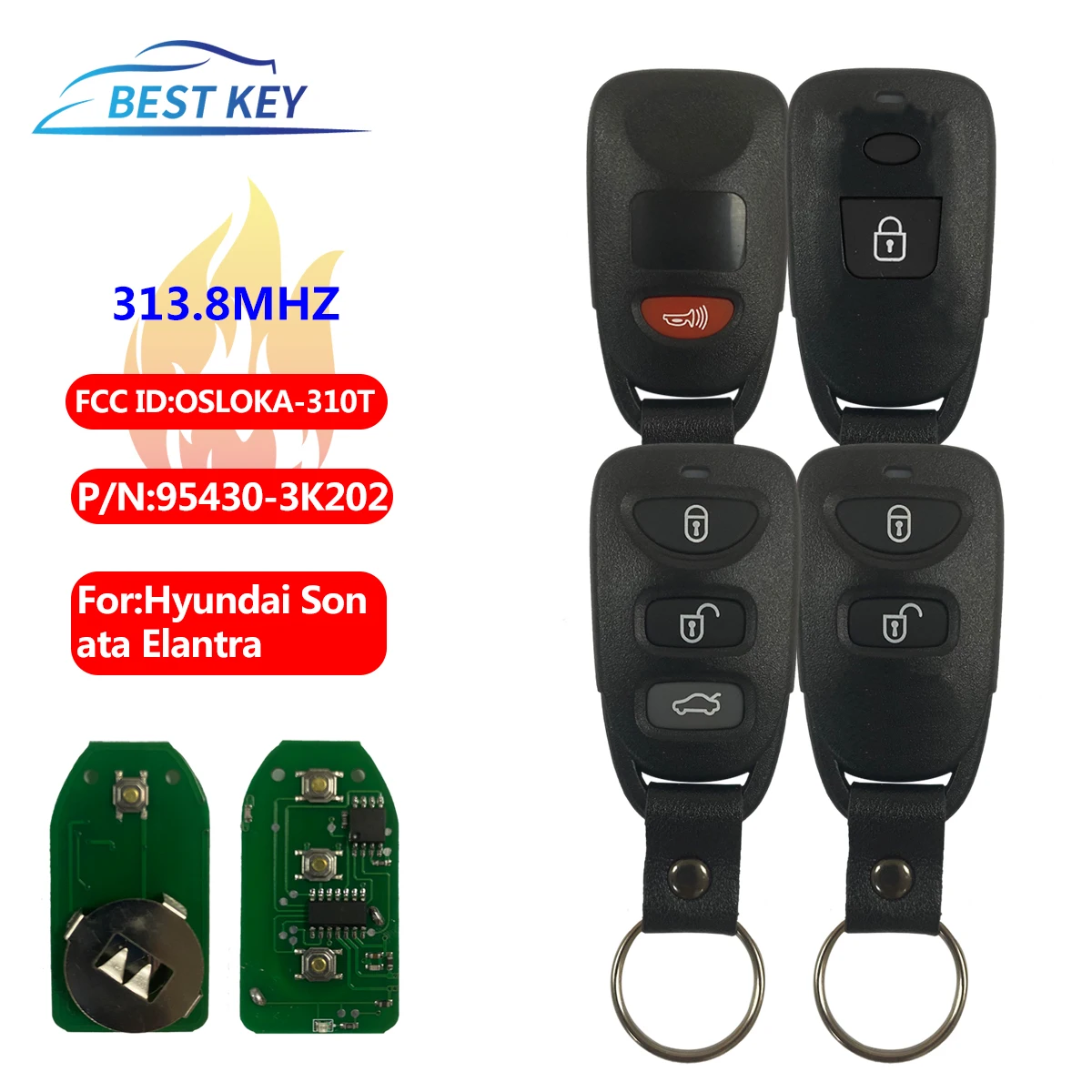 BEST KEY3+1Buttons Remote Car key Fob 313.8 Mhz For Accent 2011 2012 For Hyundai Elantra Sonata 2007-2010OSLOKA-310T keys
BEST KEY3+1Buttons Remote Car key Fob 313.8 Mhz For Accent 2011 2012 For Hyundai Elantra Sonata 2007-2010OSLOKA-310T keys