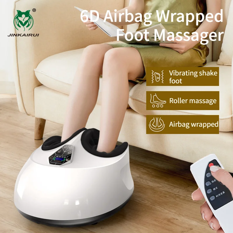 

Jinkairui Electric Foot Massager Machine Infrared Heating Kneading Vibration 6D Air Compression Shiatsu Therapy Anti-stress Gift