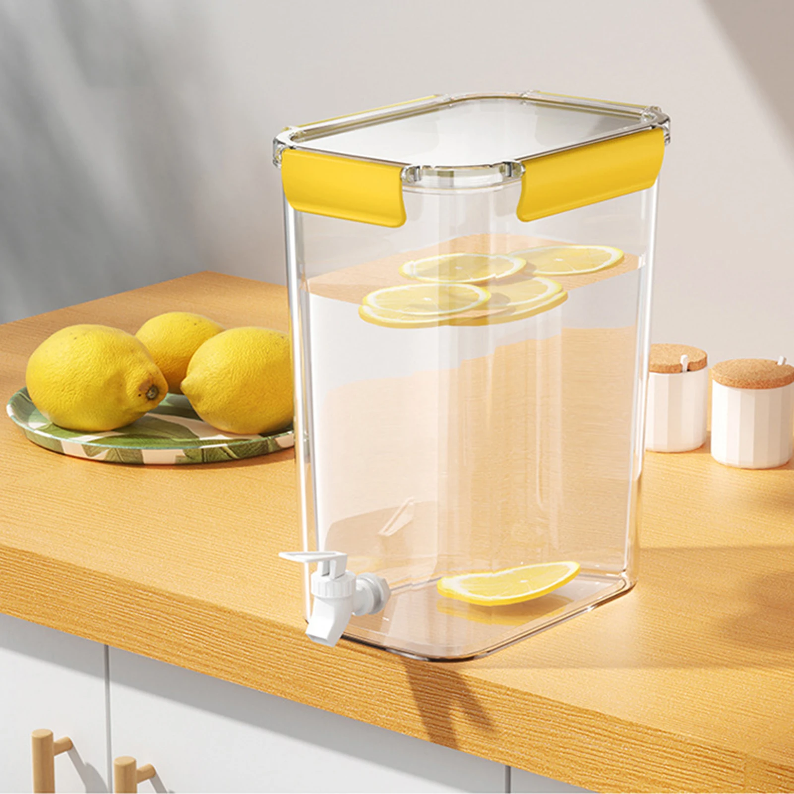 Диспенсер для напитков для вечеринок, герметичный холодный чайник с краном и крышкой для холодильника, большая емкость для воды 
Диспенсер для напитков для вечеринок, герметичный холодный чайник с краном и крышкой для холодильника, большая емкость для воды