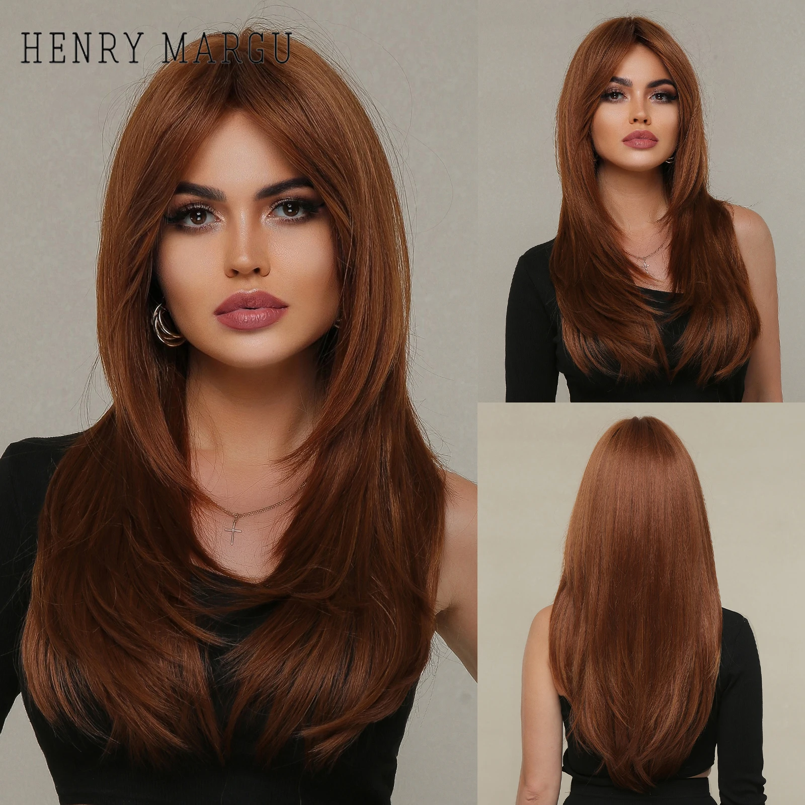 HENRY MARGU Red Brown Copper Ginger Synthetic Wigs Long Straight Layered Hair With Bangs Wigs for Black Women Daily Cosplay Wigs
HENRY MARGU Red Brown Copper Ginger Synthetic Wigs Long Straight Layered Hair With Bangs Wigs for Black Women Daily Cosplay Wigs