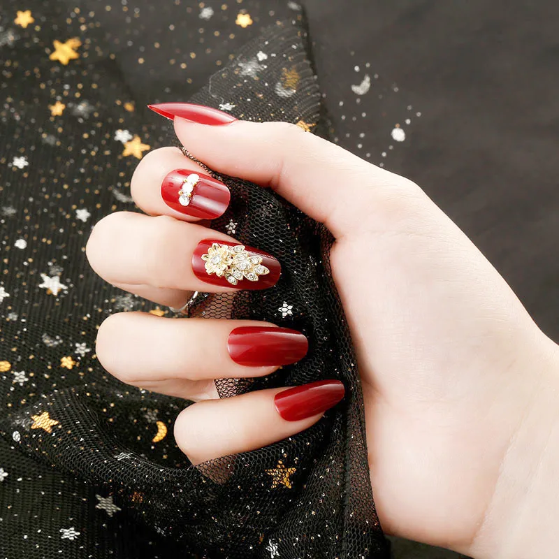24pcs Short Full Cover False Nails Wine Red Round Head Elegant Fake Nail Art Tips Finger DIY Manicure
24pcs Short Full Cover False Nails Wine Red Round Head Elegant Fake Nail Art Tips Finger DIY Manicure