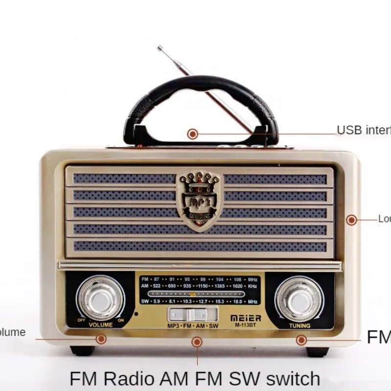 Wooden Portable Speaker Wireless Radio Station Bluetooth Retro High Fidelity Speaker Stereo AM FM Radio Station USB TF Card AUX
Wooden Portable Speaker Wireless Radio Station Bluetooth Retro High Fidelity Speaker Stereo AM FM Radio Station USB TF Card AUX