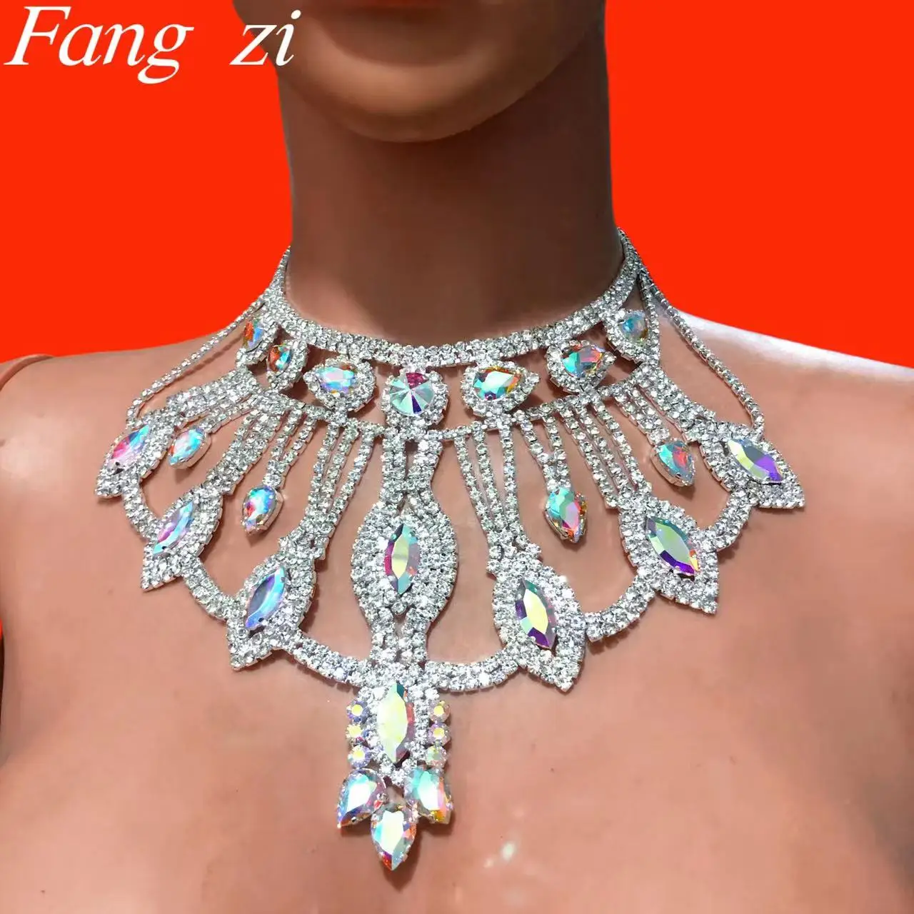 Fashion exaggeration multi-layer rhinestone luxury AB crystal pendant necklace statement women's charm jewelry pendant necklace
Fashion exaggeration multi-layer rhinestone luxury AB crystal pendant necklace statement women's charm jewelry pendant necklace