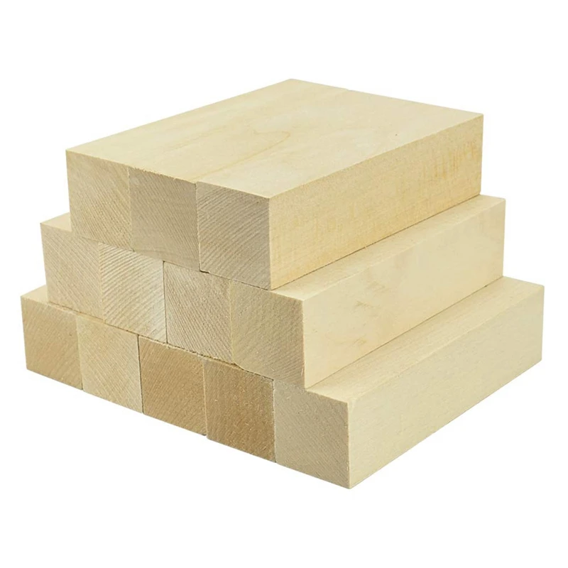 

Деревянные блоки для резьбы и резьбы, необработанные деревянные блоки из липы, семейный мягкий деревянный набор для резьбы новичкам