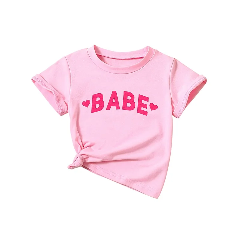 Kids Girls T-shirt Short Sleeve Crew Neck Letters Print Knitted Summer Tops for Casual Daily
Kids Girls T-shirt Short Sleeve Crew Neck Letters Print Knitted Summer Tops for Casual Daily