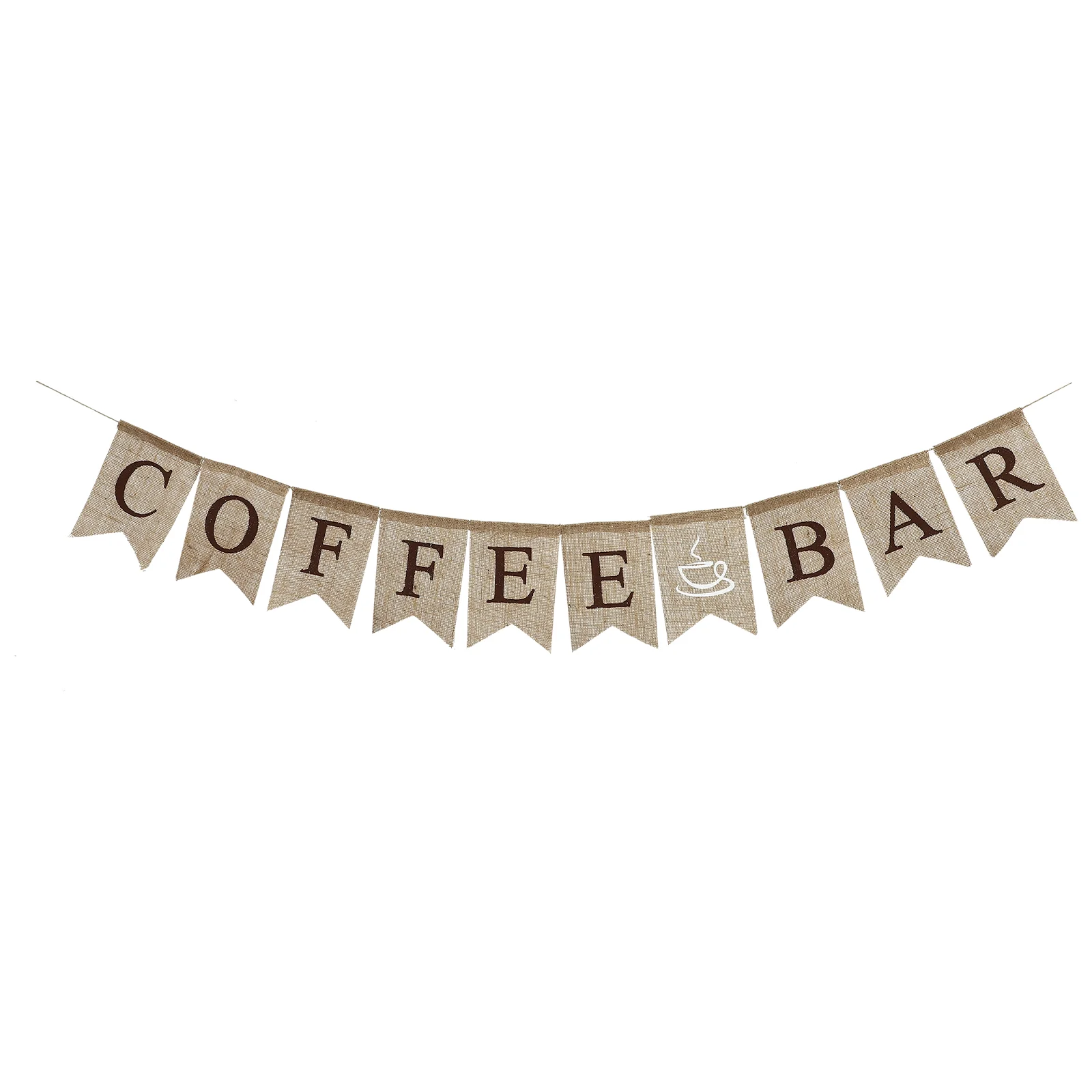 

Banner Coffee Party Bunting Shop Pennant Garland Burlap Flags Swallowtail Decor Photo Vintage Hanging Birthday Letter Wedding
