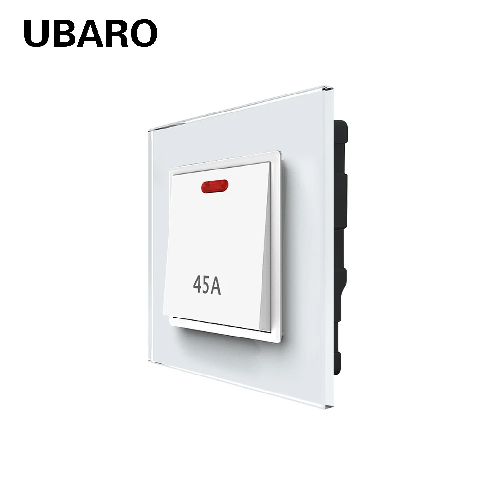 UBARO Eu/Uk Glass Panel 45A High Power Push Switch Conditioning Water Heater Electrical Power Manual Roker Switches 250V
UBARO Eu/Uk Glass Panel 45A High Power Push Switch Conditioning Water Heater Electrical Power Manual Roker Switches 250V
