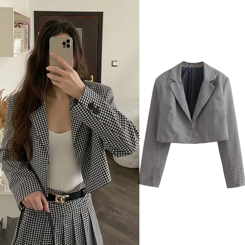SLTNX Fashion 2023 Blazers for Woman Plaid Coats Female Casual Slim Short Blazers Summer Ladies Turndown Collar Blazer Suit
SLTNX Fashion 2023 Blazers for Woman Plaid Coats Female Casual Slim Short Blazers Summer Ladies Turndown Collar Blazer Suit