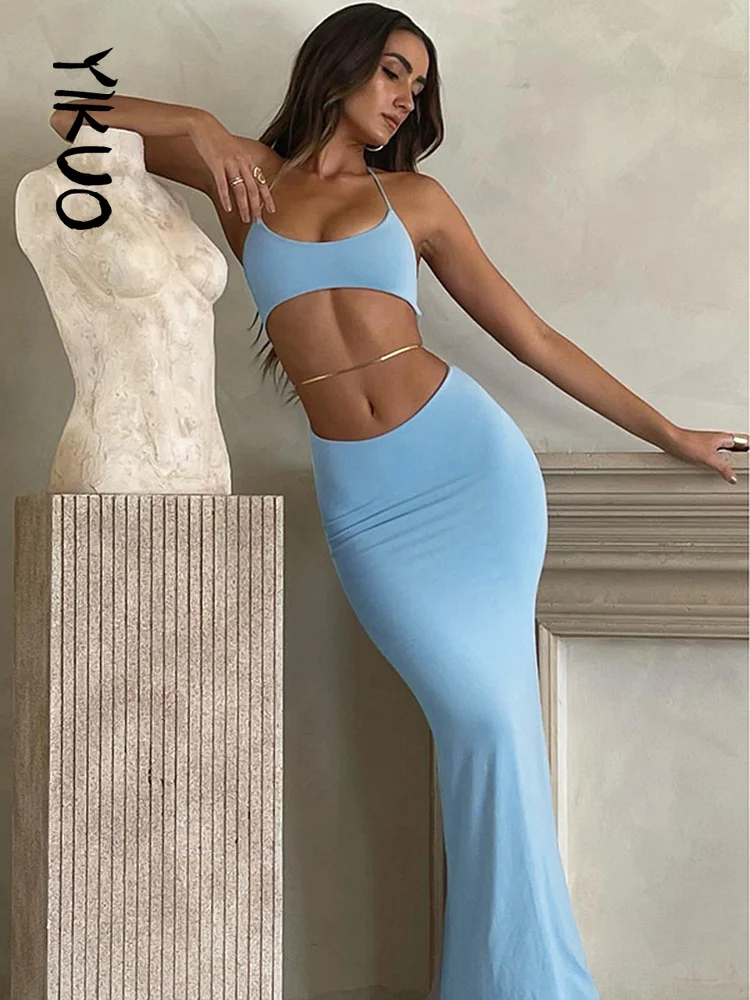 YIKUO Elegant Maxi Dress Sexy Hollow Out Bodycon Party Dress for Women 2022 Summer Backless Sleeveless Evening Club Dresses
YIKUO Elegant Maxi Dress Sexy Hollow Out Bodycon Party Dress for Women 2022 Summer Backless Sleeveless Evening Club Dresses