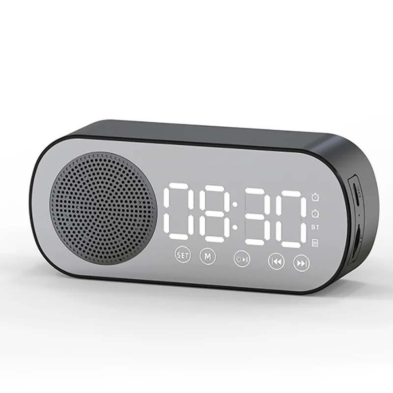 

2023 New Wireless Bluetooth Speaker Clock Dual Alarm Support TF Card FM Radio Soundbar HIFI Music Box Soundbar Surprise price