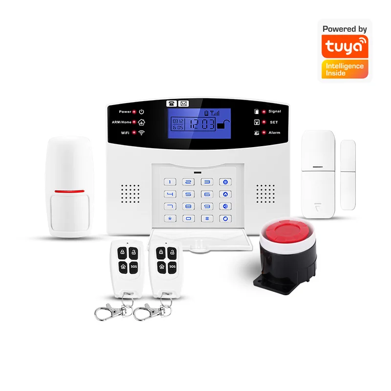 

TUYA WIFI+GSM Dual Network Smart Home Security Alarm System With Remote Control PIR Motion Sensor Door/Window Sensor Wired Siren