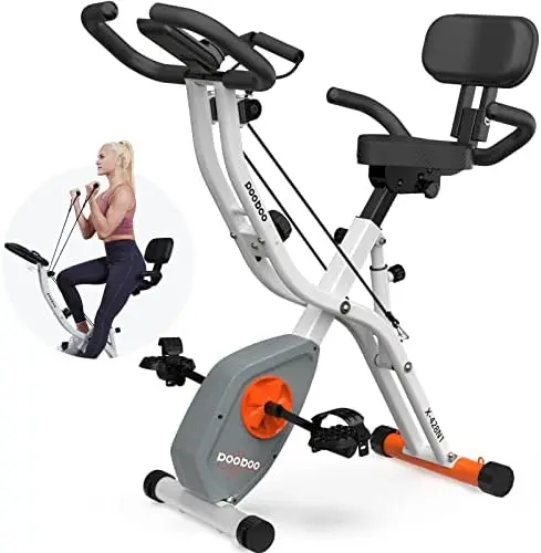

Exercise Bike, 4 IN 1 Indoor Cycling Bike Stationary Bikes for Home Upright Recumbent Position, 8-Level Resistance Fitness