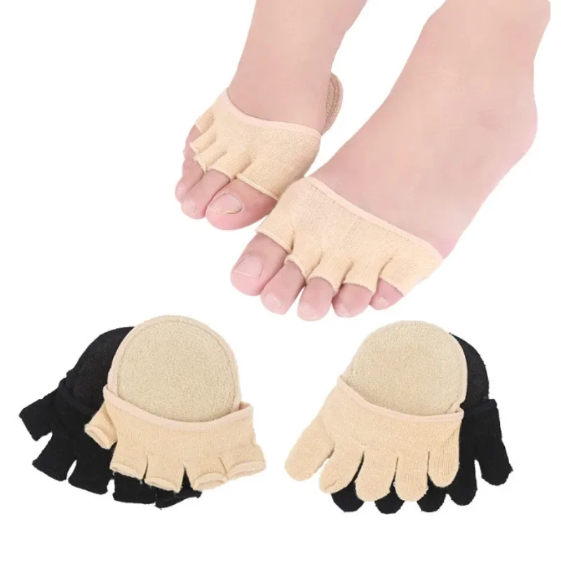 

1Pair Toe Separator Foot Care Half Insoles Five Finger Socks Pads Bunion Sleeve Protector Hallux Valgus Forefoot For Women