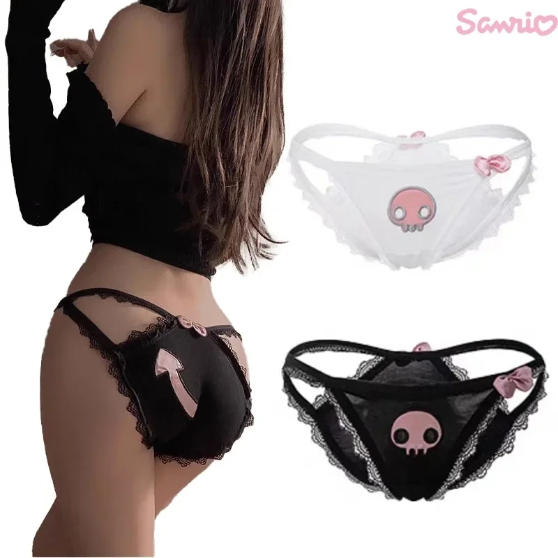 Sanrio Kawaii Kuromi Thong Women Sweetheart Imp Cute Fun Sexy Triangle Panties Embroidered Lace Bow Small Arrow Pure Desire Sexy 
Sanrio Kawaii Kuromi Thong Women Sweetheart Imp Cute Fun Sexy Triangle Panties Embroidered Lace Bow Small Arrow Pure Desire Sexy