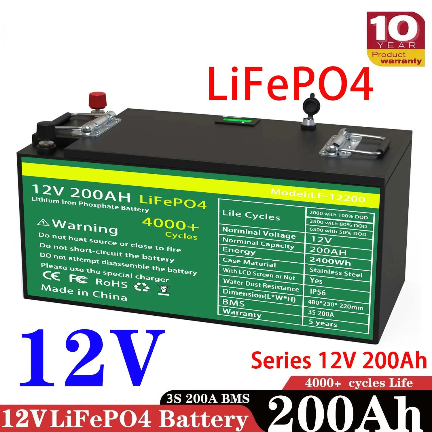 Солнечная зарядка 48 В LiFePO4 IPX5 батарея 2022 новый класс A LiFePO4 батарея 12 В 200 ач встроенный 3S240A BMS
Солнечная зарядка 48 В LiFePO4 IPX5 батарея 2022 новый класс A LiFePO4 батарея 12 В 200 ач встроенный 3S240A BMS