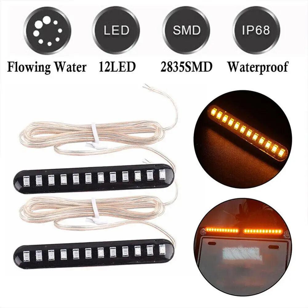 2PCS 12V Sequential Flowing Motorcycle 12 LED Mini Strips Turn Signal Light Amber Waterproof Car Truck Lighting Accessories
2PCS 12V Sequential Flowing Motorcycle 12 LED Mini Strips Turn Signal Light Amber Waterproof Car Truck Lighting Accessories