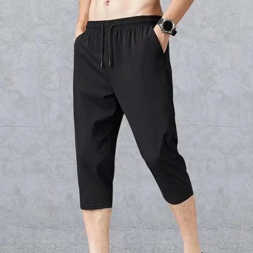 Men Sweatpants Solid Color Soft Fabric Drawstring Ankle-banded Stretchy Waist Cropped Trousers Deep Crotch Men Cropped Pants
Men Sweatpants Solid Color Soft Fabric Drawstring Ankle-banded Stretchy Waist Cropped Trousers Deep Crotch Men Cropped Pants