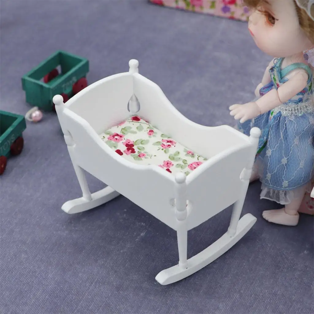 Miniature Dollhouse Bassinet Furniture Cradle Model for 1/12 Doll House Wooden Modern Set Furniture and Accessories
Miniature Dollhouse Bassinet Furniture Cradle Model for 1/12 Doll House Wooden Modern Set Furniture and Accessories