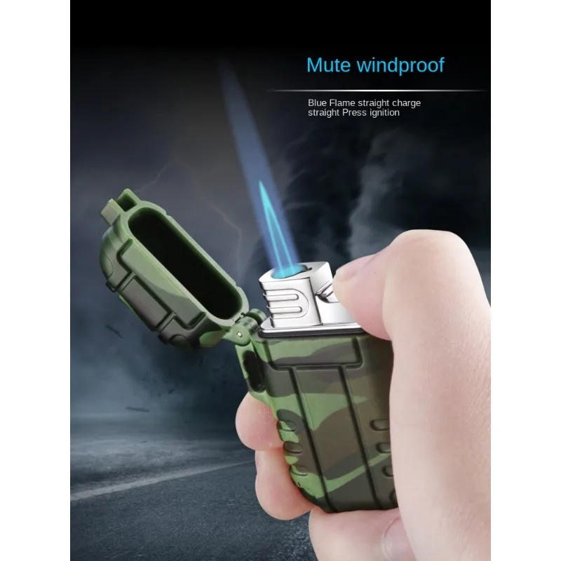 Popular Outdoor Waterproof Inflatable Windproof Lighter Blue Flame Direct Charge Pendant Lighter Camo Strap Portable
Popular Outdoor Waterproof Inflatable Windproof Lighter Blue Flame Direct Charge Pendant Lighter Camo Strap Portable