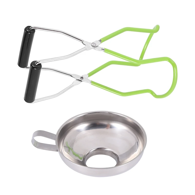 2 Pieces Stainless Steel Canning Jar Lifter Tongs And Canning Funnel For Wide-Mouth And Regular Jars, Easy To Clean
2 Pieces Stainless Steel Canning Jar Lifter Tongs And Canning Funnel For Wide-Mouth And Regular Jars, Easy To Clean