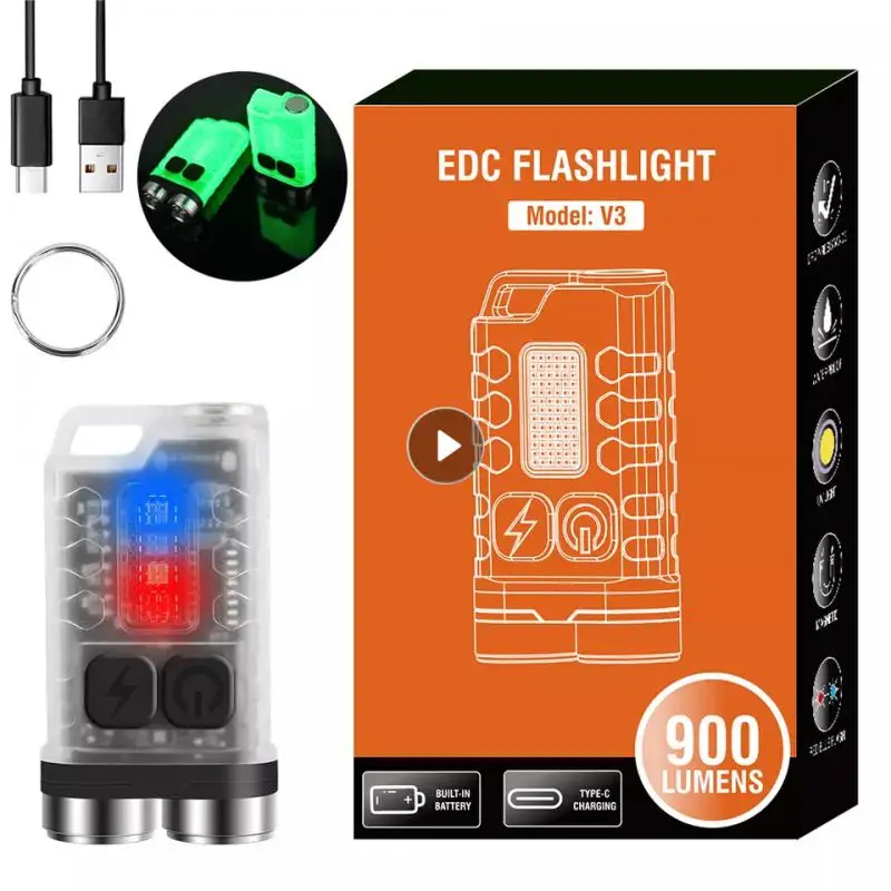 V3 EDC Flashlight Keychain Light 900 Lumens Handheld Portable Super Bright TYPE-C USB Charging Port Emergency Work Camping Light
V3 EDC Flashlight Keychain Light 900 Lumens Handheld Portable Super Bright TYPE-C USB Charging Port Emergency Work Camping Light