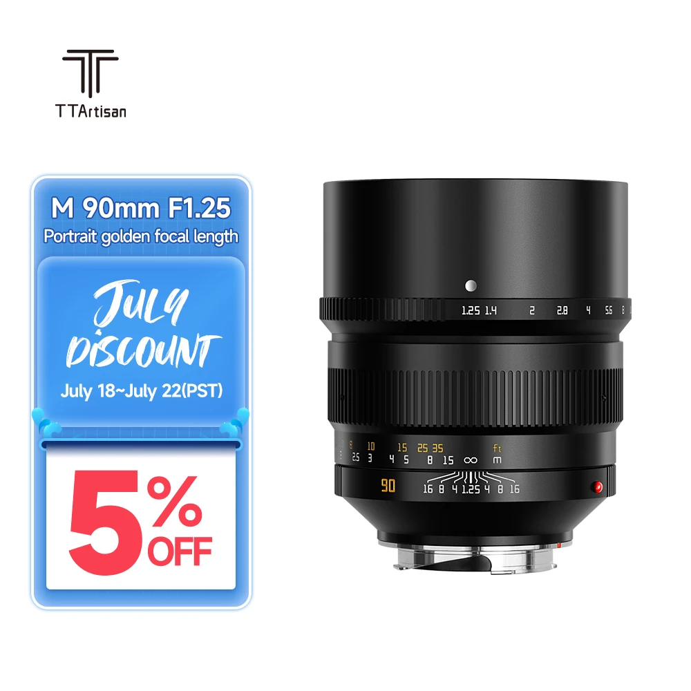 Объектив TTArtisan 90 мм F1.25 с полной оправой для камер Leica M-Mount, как Leica M-M M240 M3 M6 M7 M8 M9 M9p M10, Аксессуары для объективов
Объектив TTArtisan 90 мм F1.25 с полной оправой для камер Leica M-Mount, как Leica M-M M240 M3 M6 M7 M8 M9 M9p M10, Аксессуары для объективов