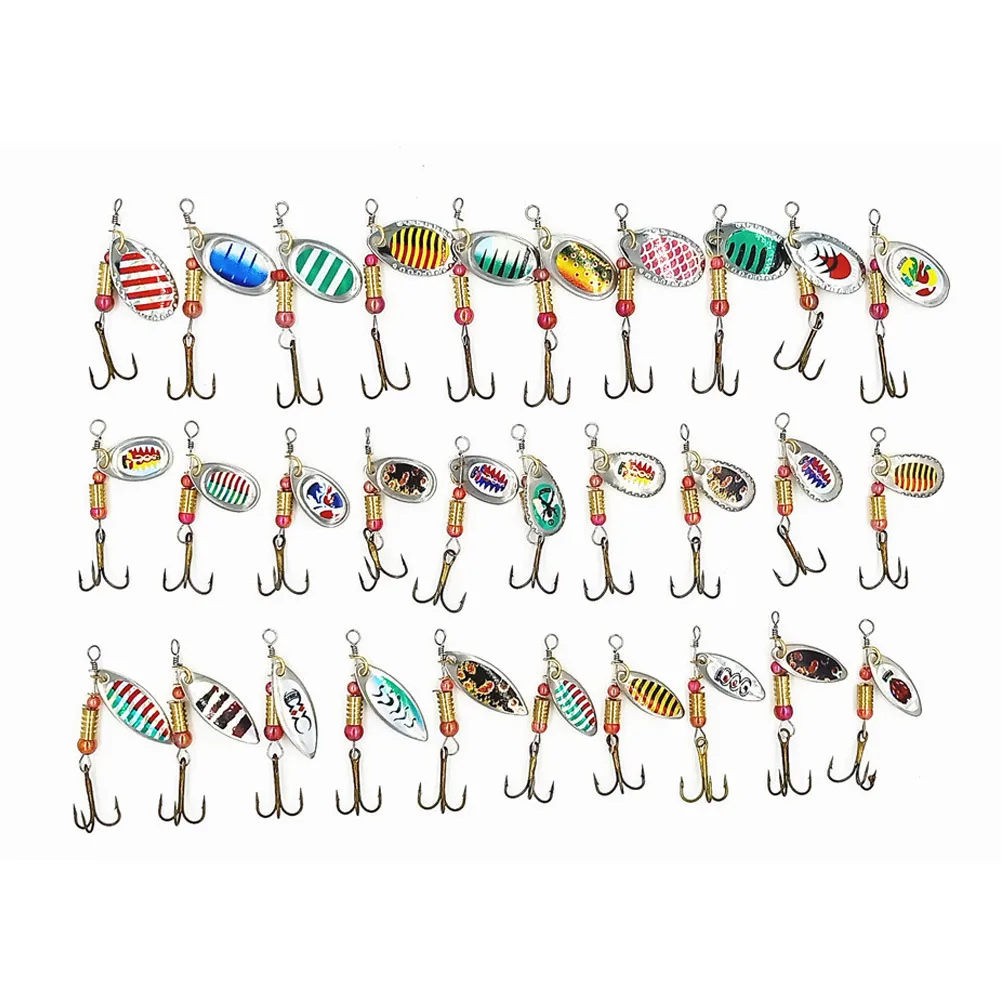 30-Pack Metal Spinner Lure Sea Trout Bass Salmon Bass Tackle Set Bait With Box High Reflection Bright Colors For Attract Fish
30-Pack Metal Spinner Lure Sea Trout Bass Salmon Bass Tackle Set Bait With Box High Reflection Bright Colors For Attract Fish