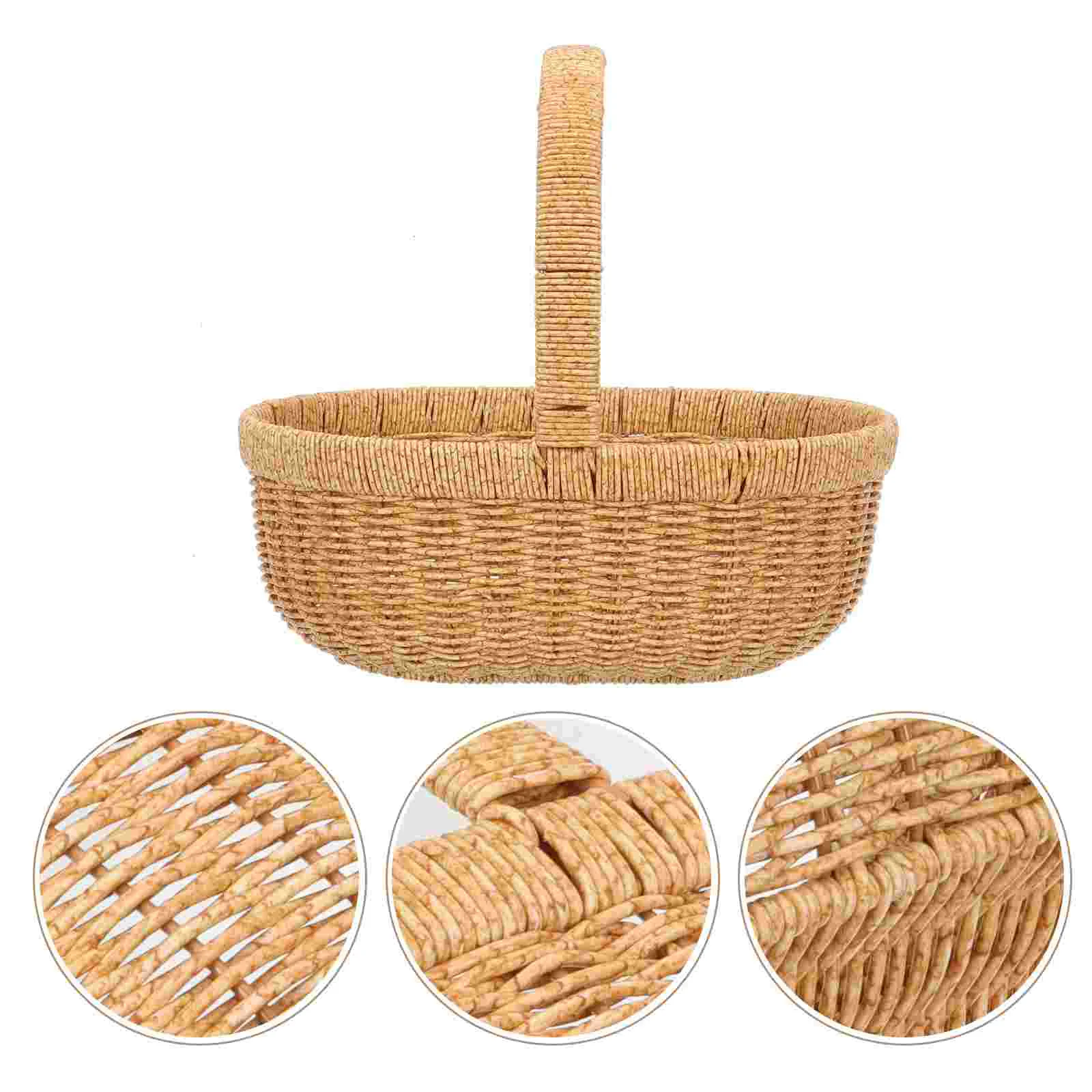 Vintage Rattan Woven Storage Basket Fruit Bread Basket Serving Tray for Home Kitchen Restaurant Khaki
Vintage Rattan Woven Storage Basket Fruit Bread Basket Serving Tray for Home Kitchen Restaurant Khaki