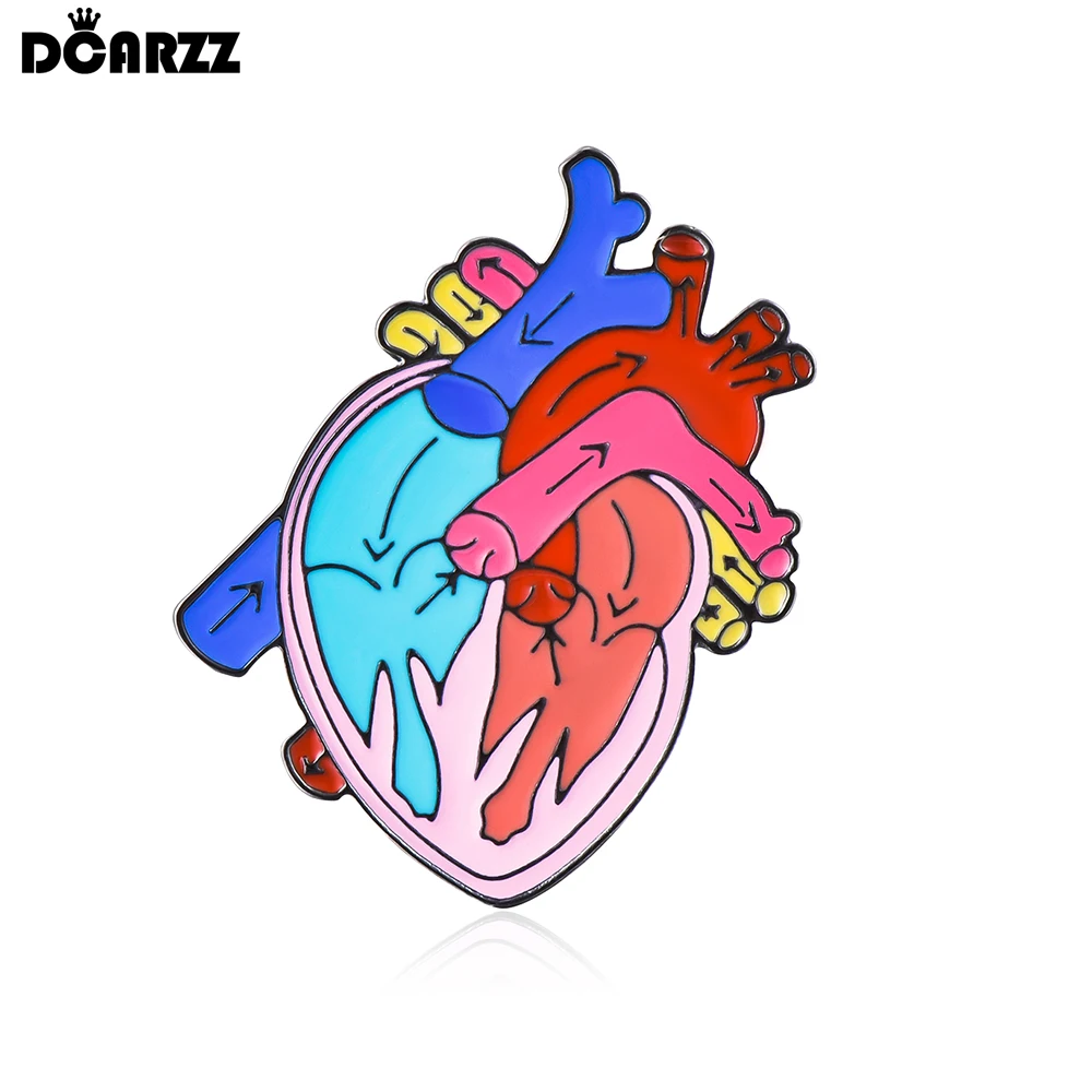 

DCARZZ New Heart Enamel Brooch Pin Medical Cardiology Anatomy Jewelry Medicine Lapel Backpack Badge Corsage for Doctor Nurse