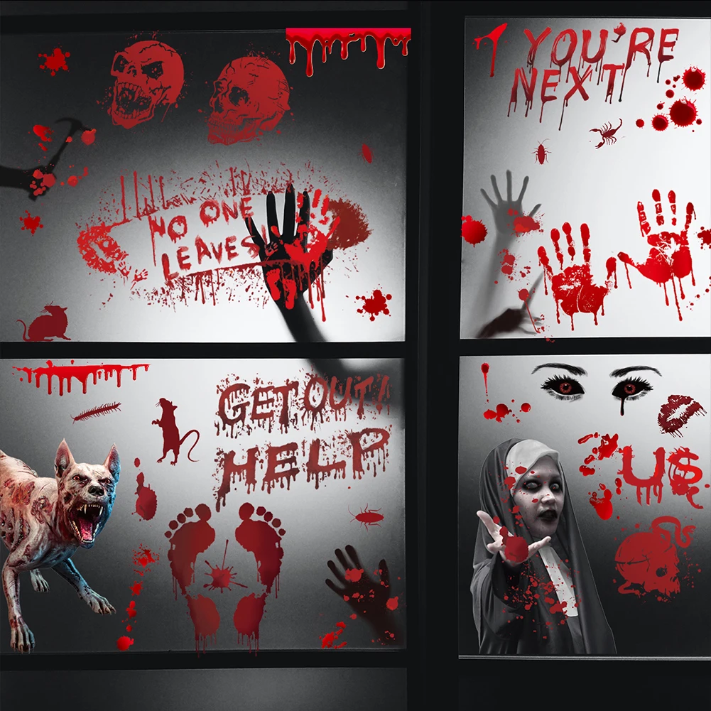 New 8Pcs Halloween Decorative Window Stickers Horror Bloody Fingerprints Footprints Decals Electrostatic Stickers For Car Home
New 8Pcs Halloween Decorative Window Stickers Horror Bloody Fingerprints Footprints Decals Electrostatic Stickers For Car Home