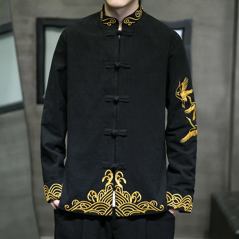 Chinese Traditional Clothing Men's Embroidered Cotton Shirt Tang Hanfu Wudang Disc Button Zhongshan Suit Plus Size Top Coat
Chinese Traditional Clothing Men's Embroidered Cotton Shirt Tang Hanfu Wudang Disc Button Zhongshan Suit Plus Size Top Coat
